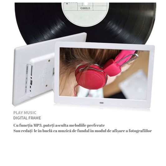 Rama foto digitala, 10 inch, slim, IPS, Alb