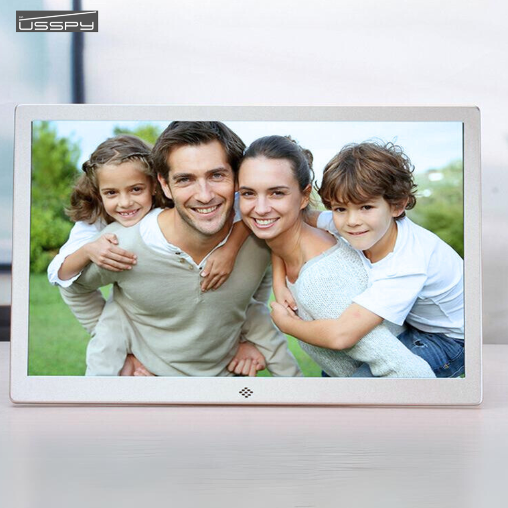 Rama foto digitala 15 inch din aluminiu, slim, LED