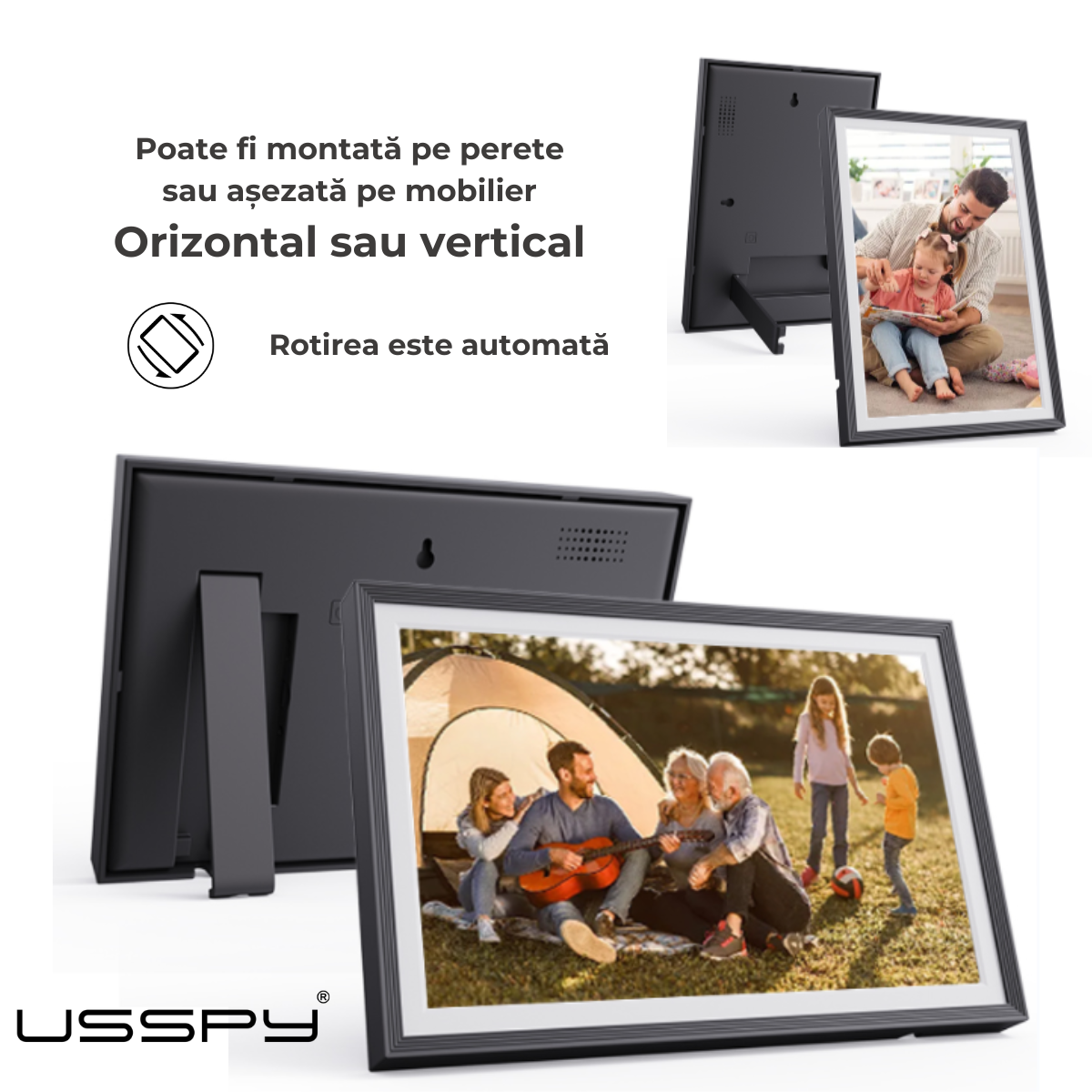 Rama foto digitala WIFI, 10.1 inch HD IPS Touchscreen, 16GB mem. Interna, aplicatie Frameo