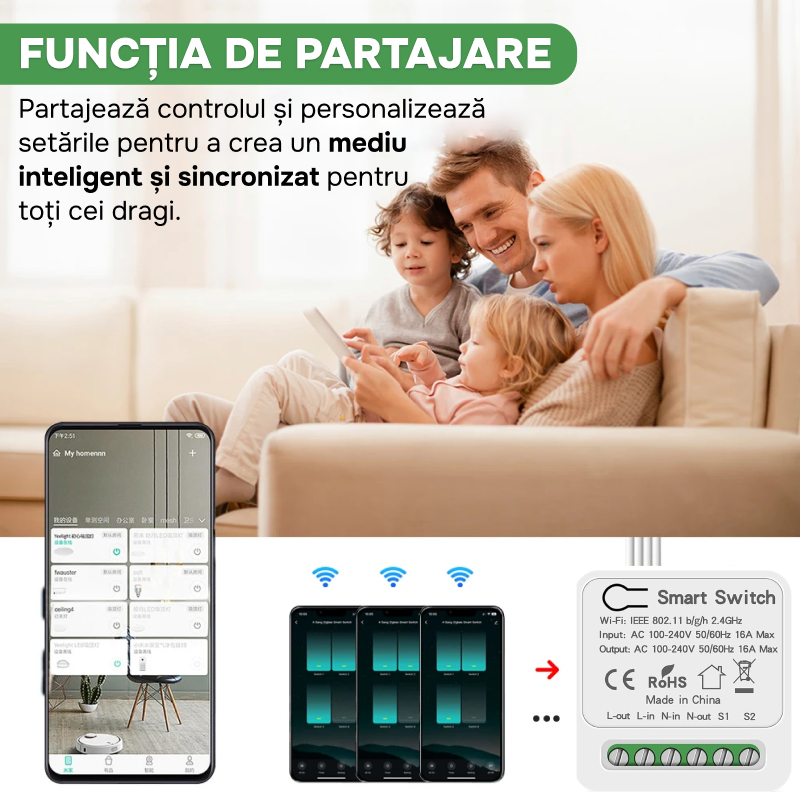 Releu inteligent, WiFi, aplicație dedicată