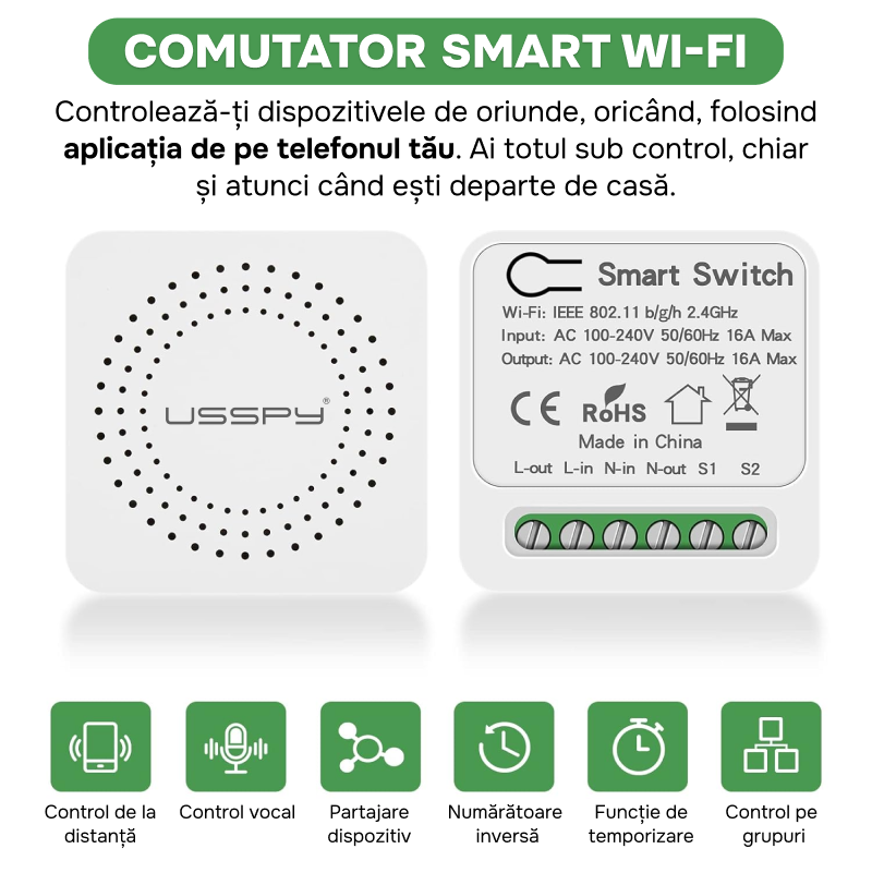 Releu inteligent, WiFi, aplicație dedicată