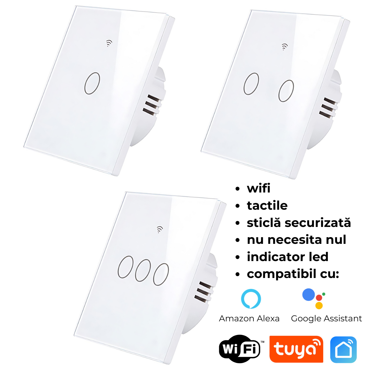 Întrerupatoare Smart Albe