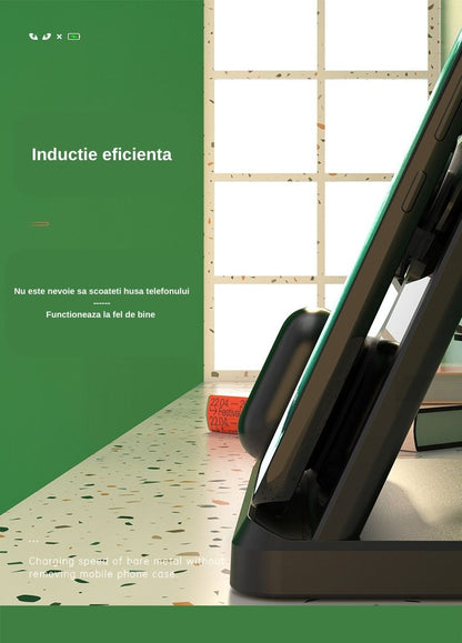 Statie Incarcare Wireless 3 In 1 USSPY, Incarcare Rapida, 15 W, alba