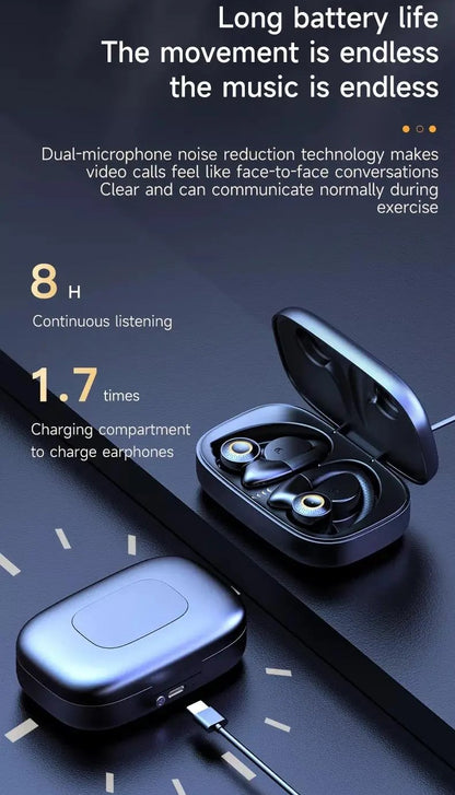 Casti Wireless fara fir T10, Sport, Bluetooth v5.0, cu Microfon, Control prin Atingere, Afisaj LED, Reducere Zgomot, Rezistente la Apa, Universale, Alb Portocaliu