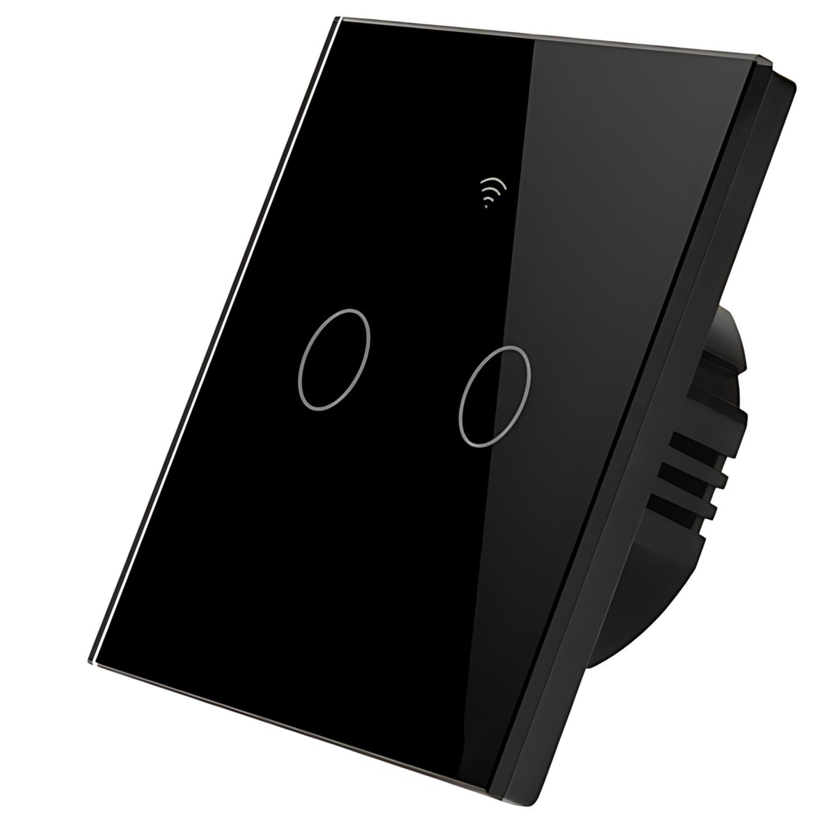 Intrerupator inteligent cu touch, Wifi, 2 canale, 10A, Negru