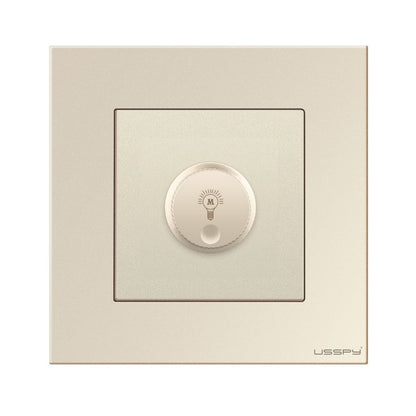 Intrerupator cu variator dimmer, rama sticla securizata, USSPY®, auriu