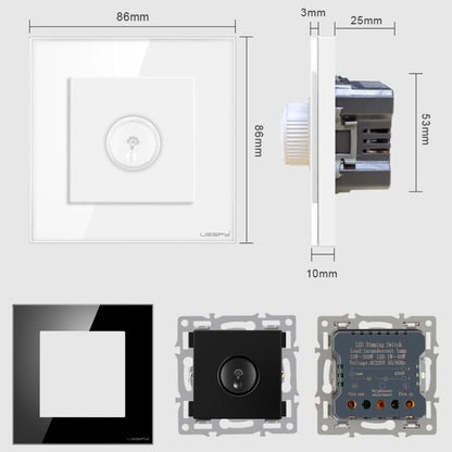 Intrerupator cu variator dimmer, rama sticla securizata, USSPY®, auriu