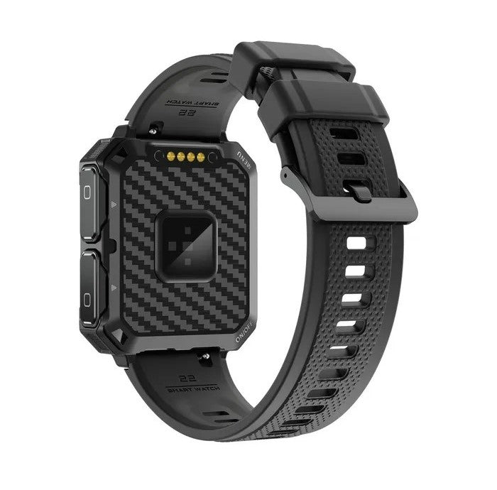 Ceas smartwatch cu casti Bluetooth incorporate, USSPY, ritm cardiac, tensiune arteriala, calorii, monitor de somn, pedometru si tracker de fitness, afisaj HD de 1,96 inchi, negru