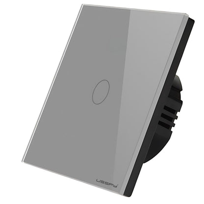Intrerupator simplu touch, rama sticla securizata, USSPY®, 1 canal, gri