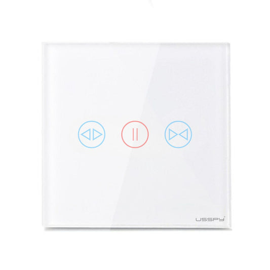 Intrerupator cu touch draperii, rulouri, jaluzele, USSPY®, sticla securizata, Wifi, 1500W, Tuya, Smart Life, alb