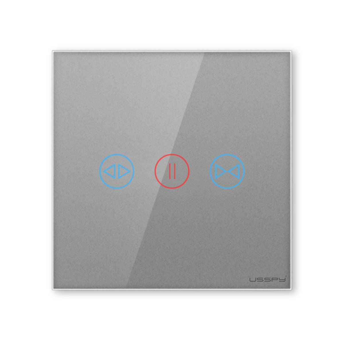 Intrerupator cu touch draperii, rulouri, jaluzele, USSPY®, sticla securizata, Wifi, 1500W, Tuya, Smart Life, Gri