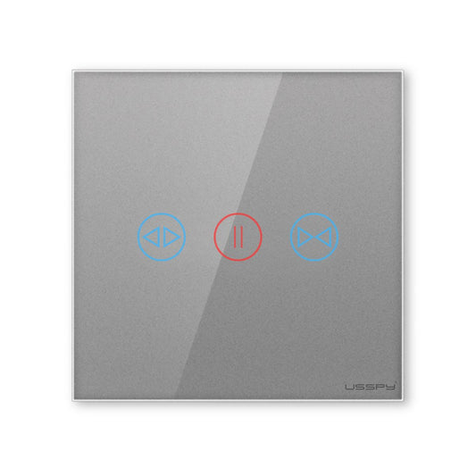Intrerupator cu touch draperii, rulouri, jaluzele, USSPY®, sticla securizata, Wifi, 1500W, Tuya, Smart Life, Gri