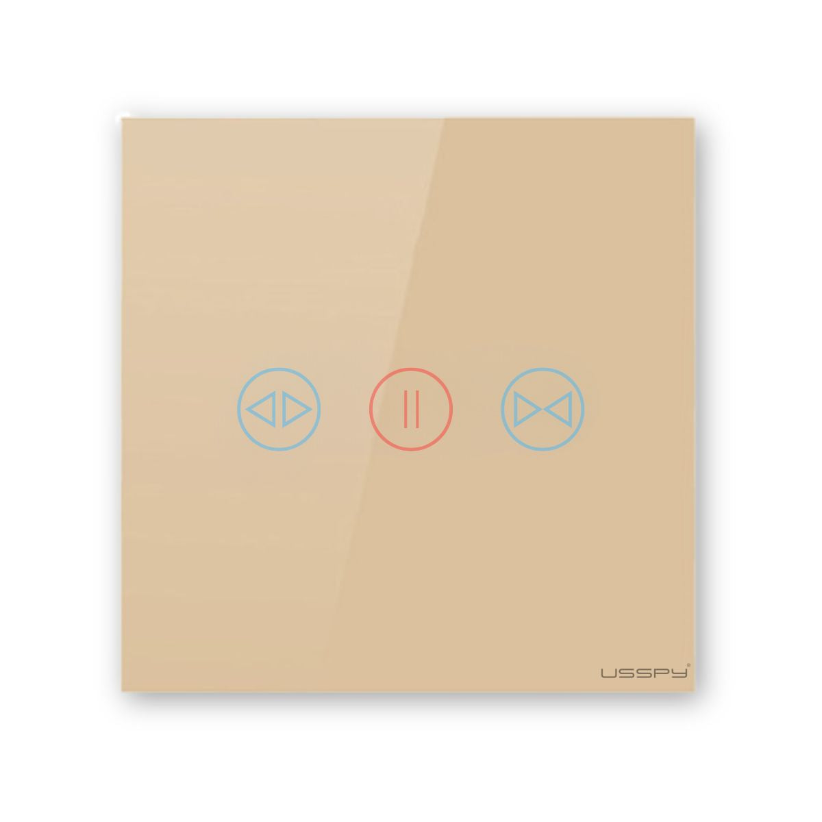 Intrerupator cu touch draperii, rulouri, jaluzele, USSPY®, sticla securizata, Wifi, 1500W, Tuya, Smart Life, Auriu