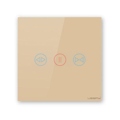 Intrerupator cu touch draperii, rulouri, jaluzele, USSPY®, sticla securizata, Wifi, 1500W, Tuya, Smart Life, Auriu