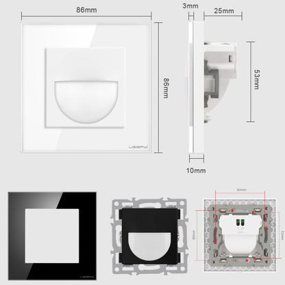 Lampa de veghe cu rama din sticla, USSPY®, LED, alb