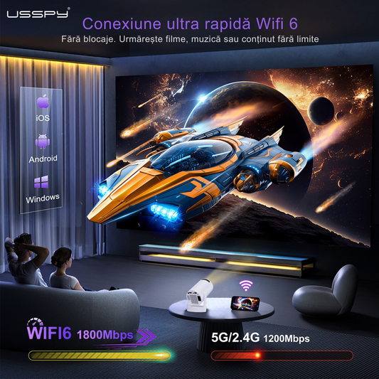 Videoproiector inteligent 2in1 cu consola gaming