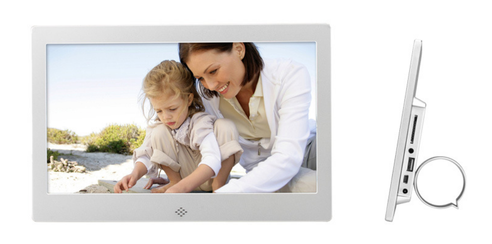 Rama foto digitala 10 inch din aluminiu, slim, IPS