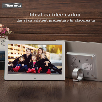 Rama foto digitala 10 inch din aluminiu, slim, IPS