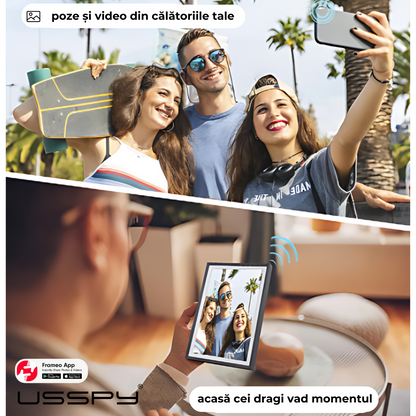 Rama foto digitala WIFI, 10.1 inch HD IPS Touchscreen, 16GB mem. Interna, aplicatie Frameo