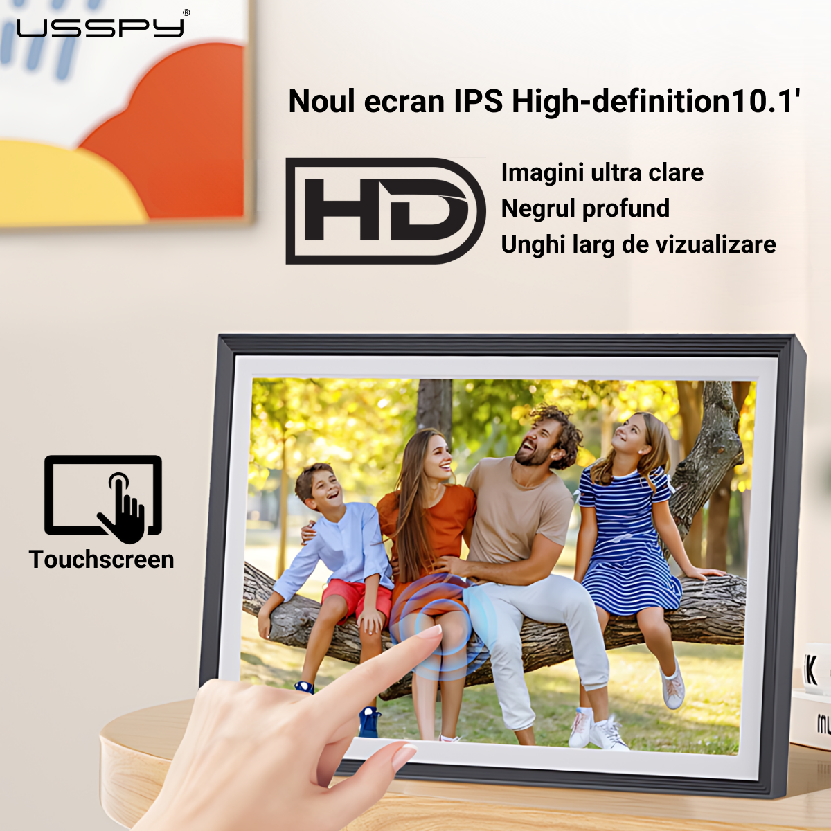Rama foto digitala WIFI, 10.1 inch HD IPS Touchscreen, 16GB mem. Interna, aplicatie Frameo