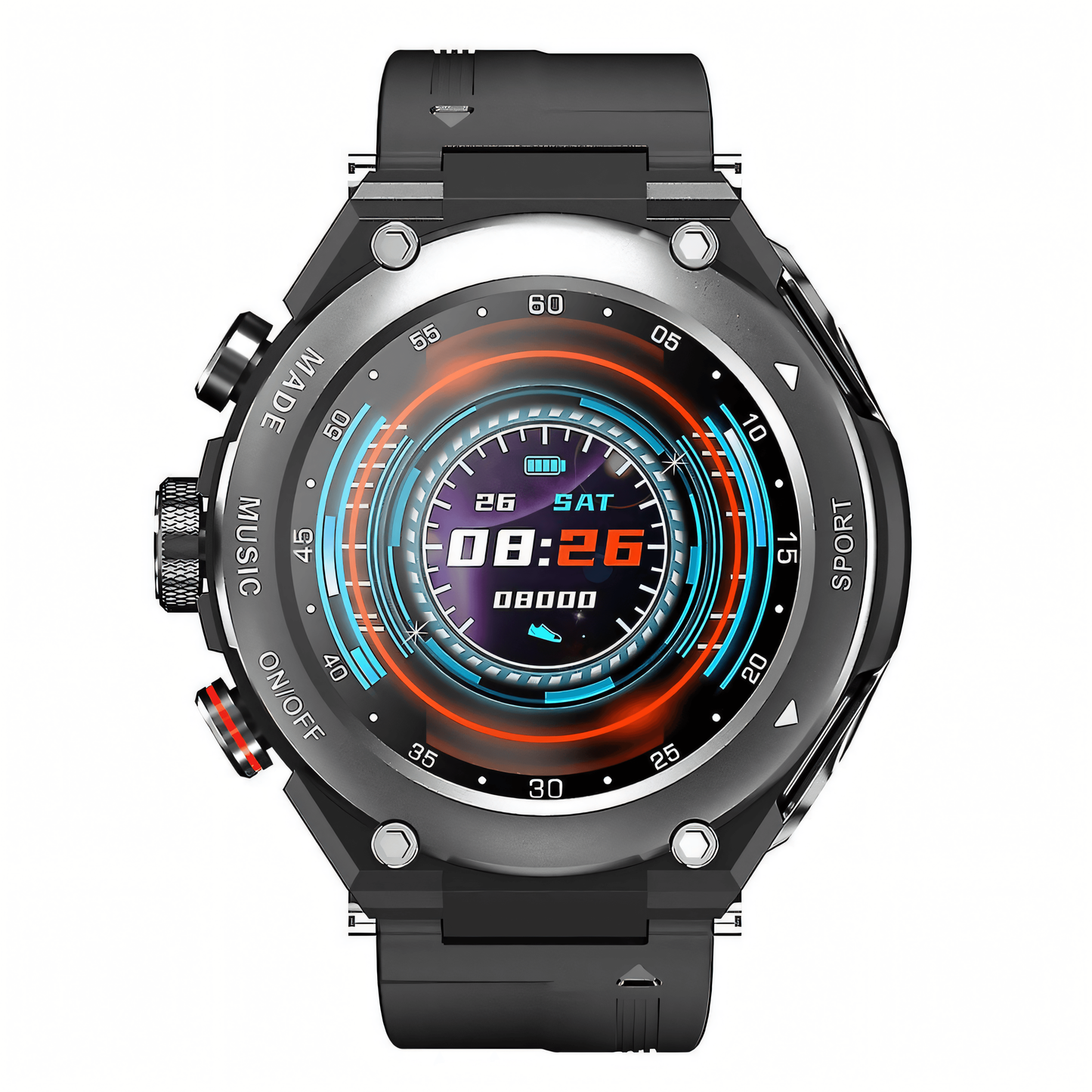 Ceas smartwatch cu casti Bluetooth incorporate, 3 in 1, USSPY, ritm cardiac, tensiune arteriala, calorii, temperatura corporala, monitor de somn, pedometru si tracker de fitness, negru