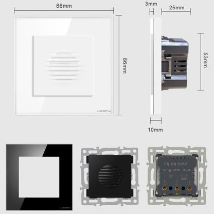 Sonerie ding-dong, rama din sticla securizata, USSPY®, negru