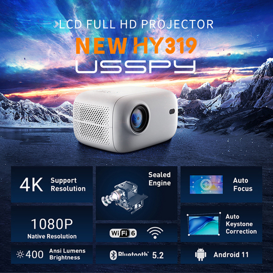Videoproiector Smart Portabil, Android 11, Wi-Fi, 1920*1080p