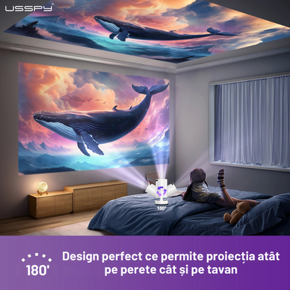 Videoproiector inteligent 2in1 cu consola gaming