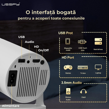 Videoproiector inteligent 2in1 cu consola gaming